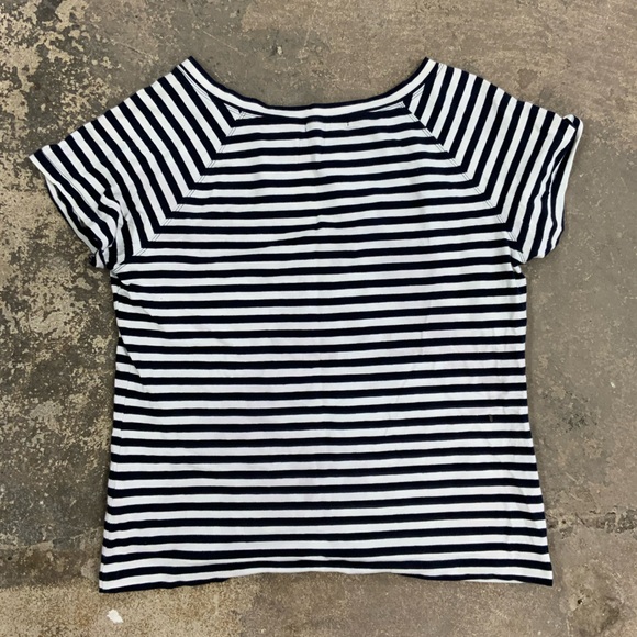 Liz Claiborne Women’s Size XL Nautical Navy & White Striped T-Shirt - OBO - Picture 2 of 6